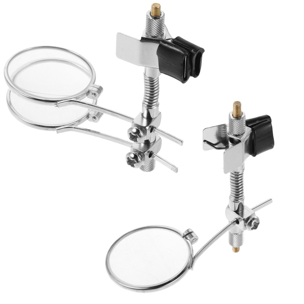 2pcs Jewelers Loupe 5X High-Magnification Clip-On Glass Magnifier For Eyeglasses