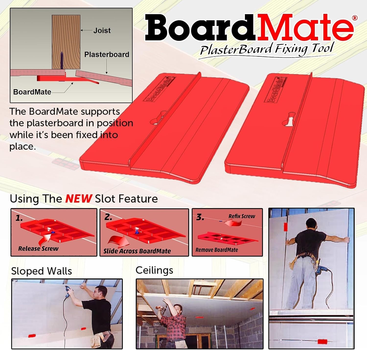 Drywall Fitting Tool, Supports The Board in Place While Installing