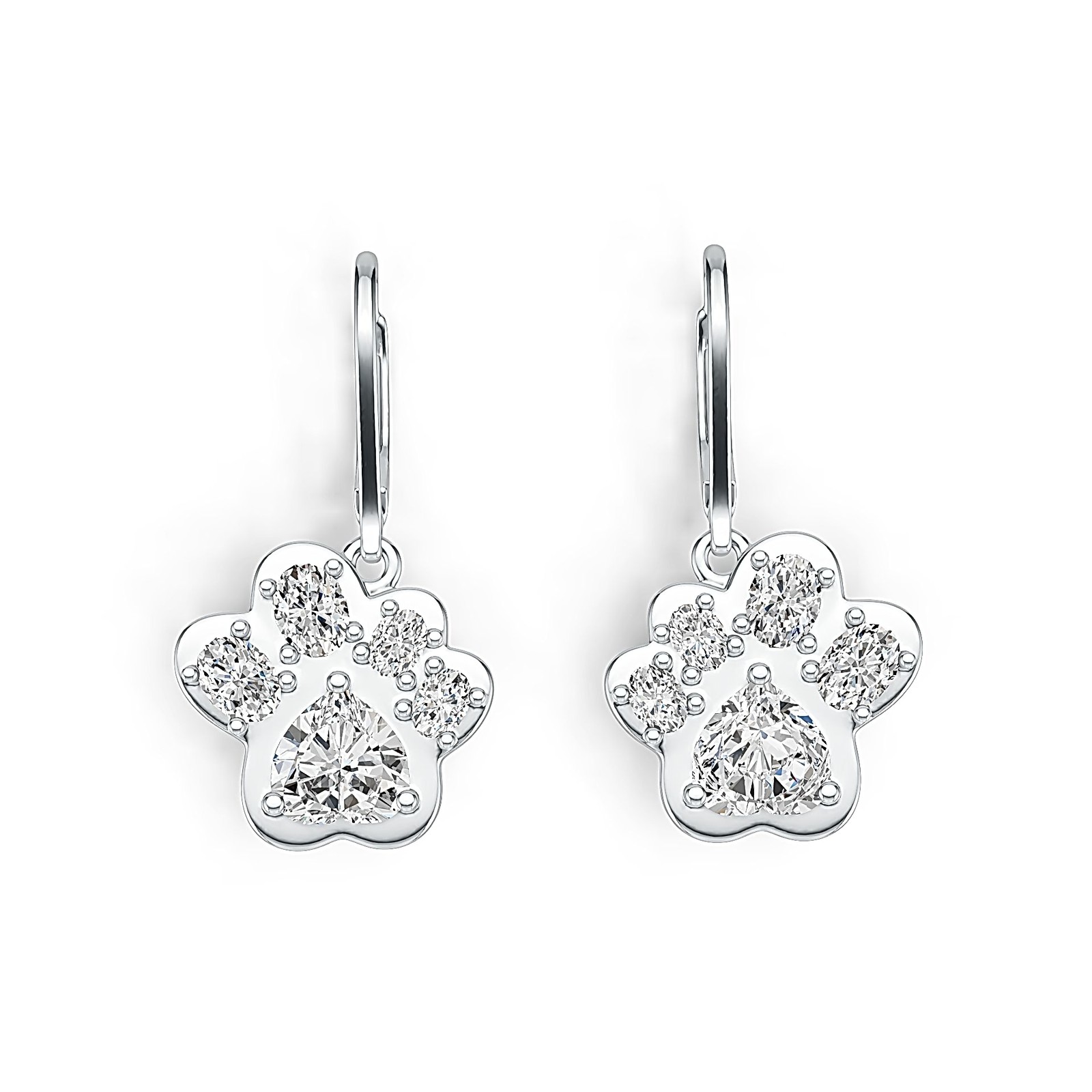 Sterling Silver Semi Mount Earrings Setting Heart HT 6X6mm OV 4X3mm OV 3X2mm