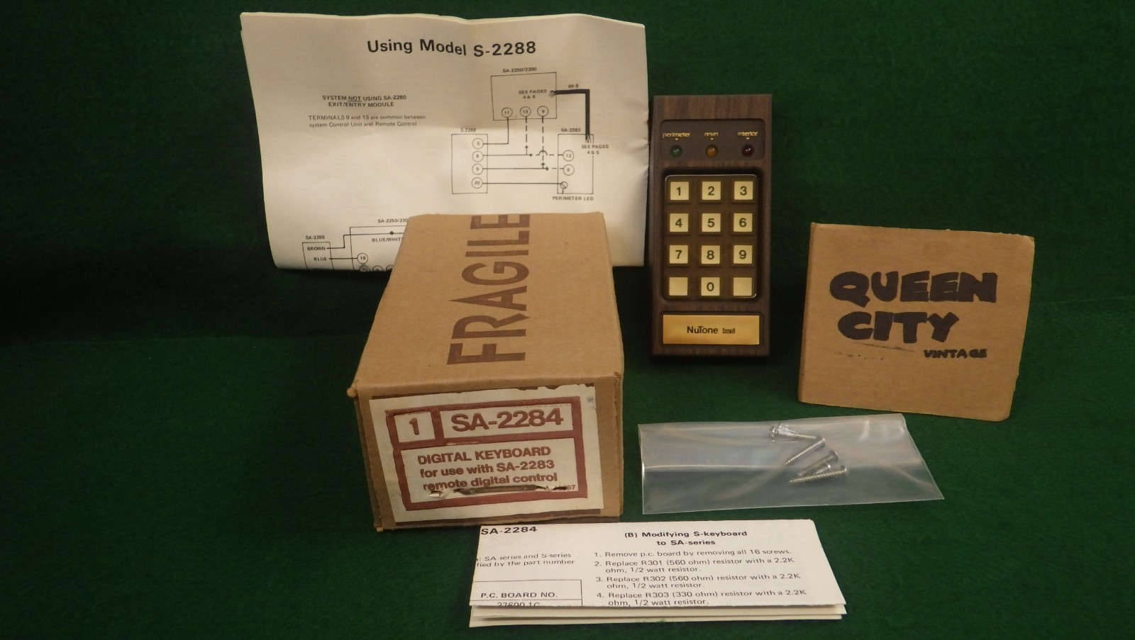 NOS Vintage Nutone Security/Alarm System Keypad SA-2284