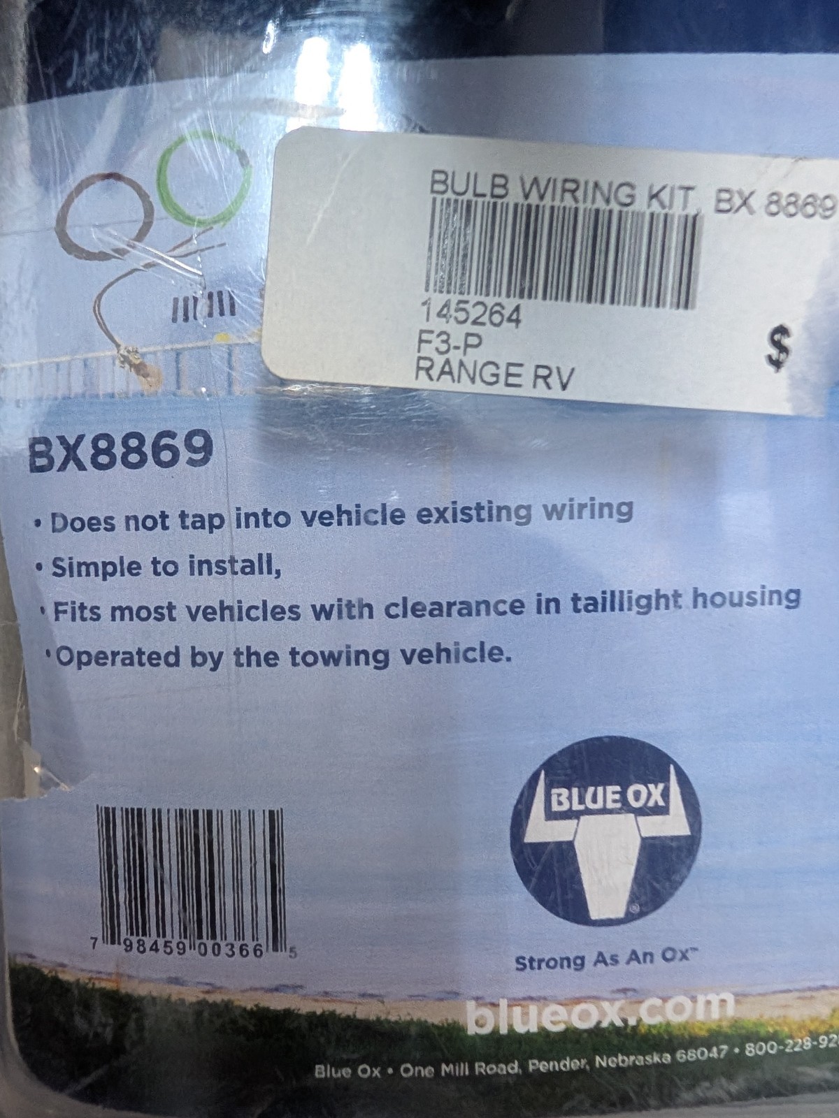 BLUE OX OEM BULB & SOCKET TAILIGHT WIRING KIT BX8869