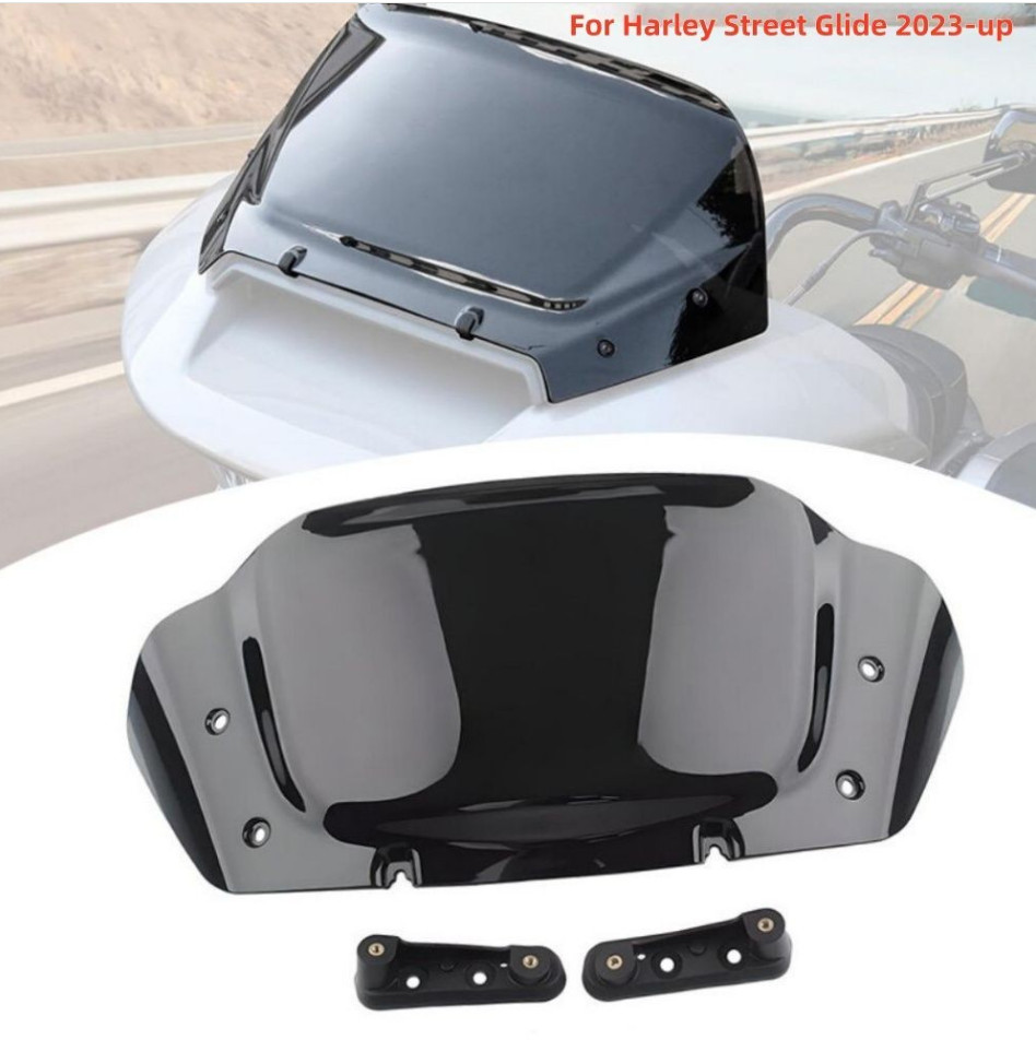 Black 10''Windshield Windscreen For Harley Touring Street Glide FLHXSE 2023-2025