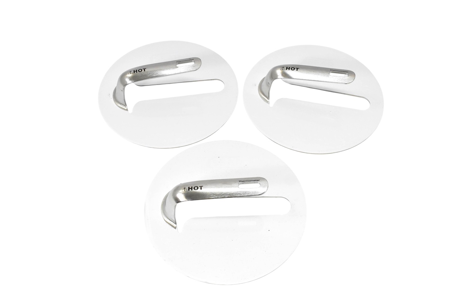3 Pack Stainless Steel Steak & Bacon Grill Press with Termometer Holder