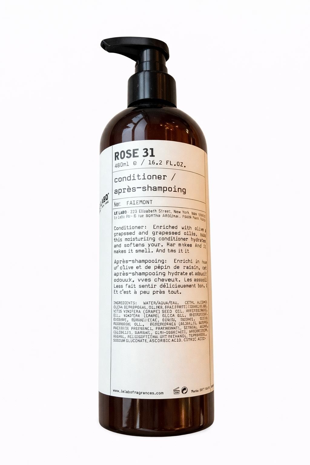 Le Labo Rose 31 Conditioner 480ml - Luxurious Rose Scent, Nourishing Formula