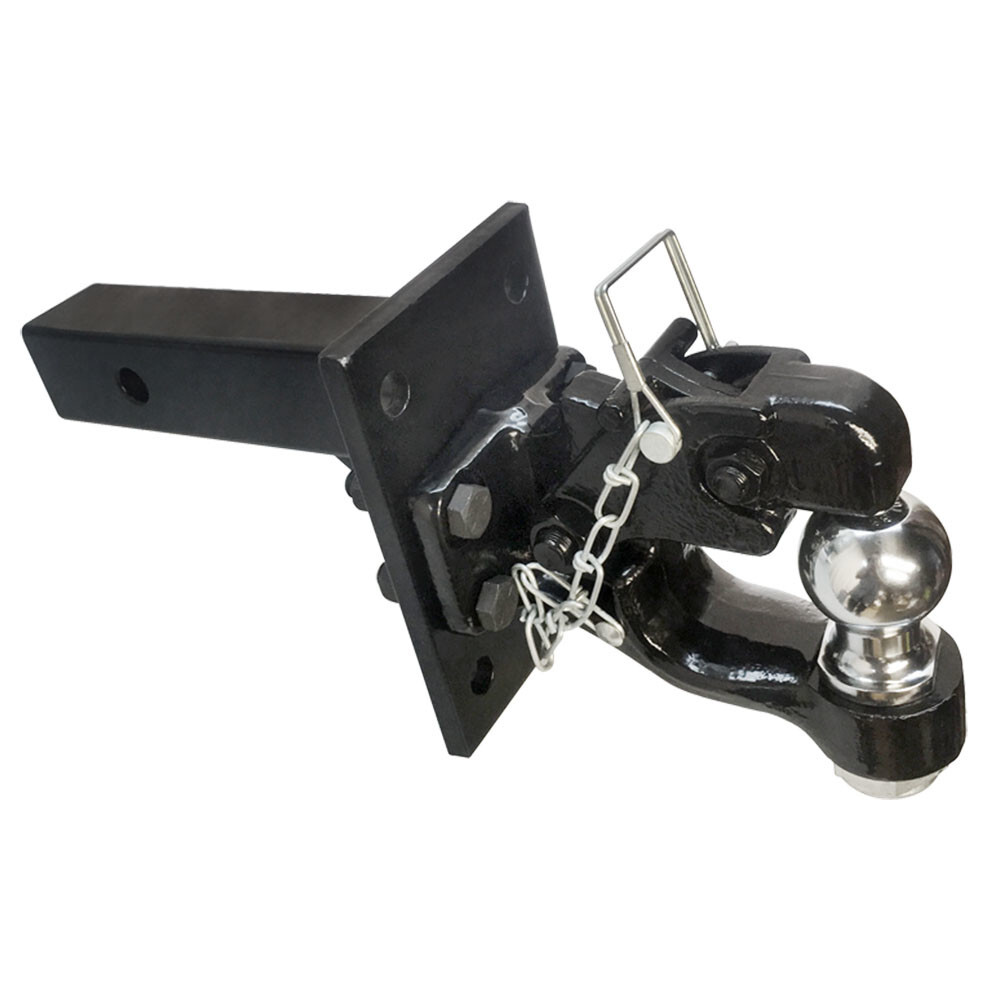 2'' x 2'' Solid Adjustable Mounting plate & 8 Ton Pintle w/ 2'' Ball COMBO Hitch