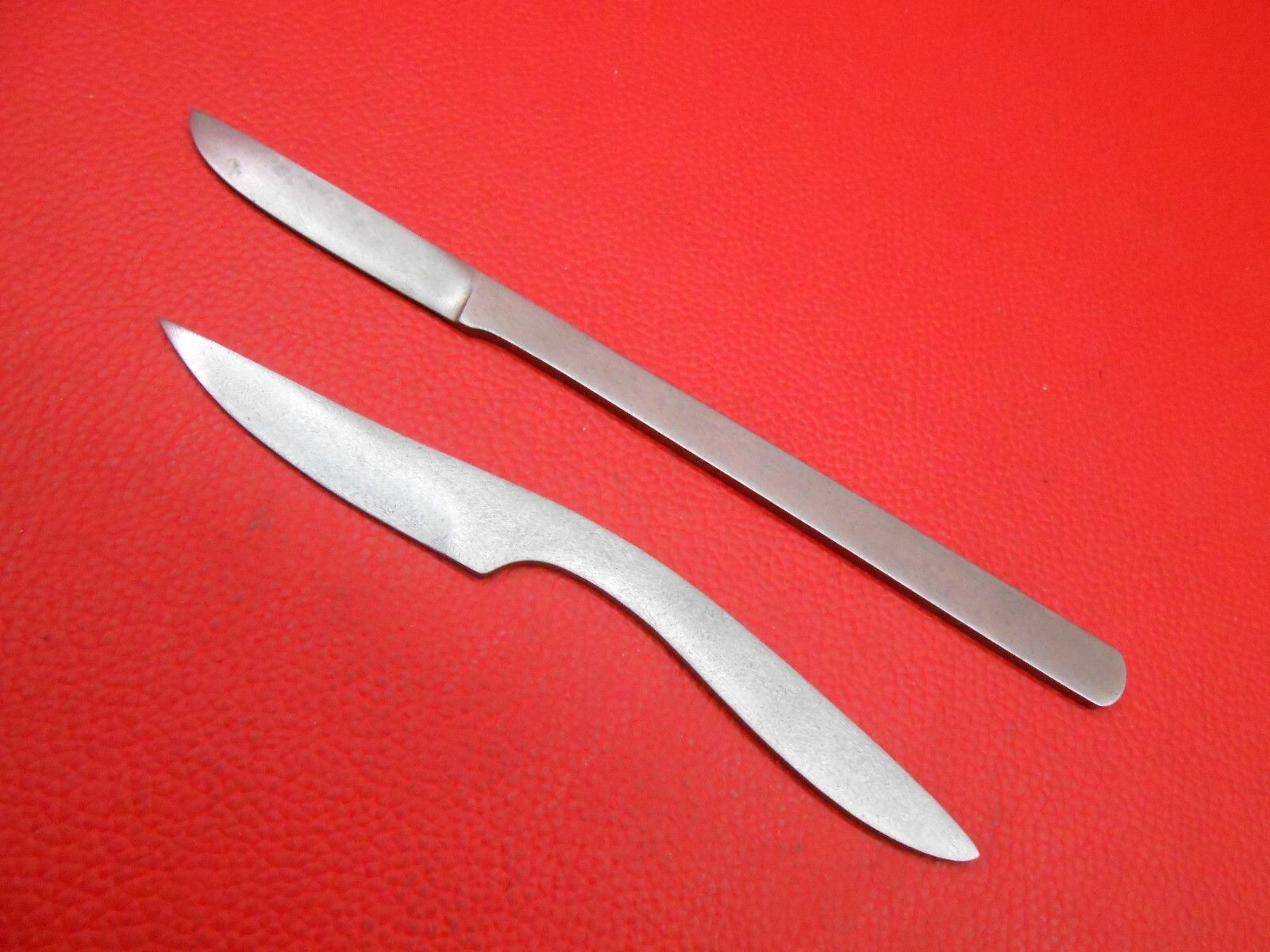 Handmade 2Pcs Wootz Ingot Steel Slim Shape Knife Blade Blanks For Sell CA04