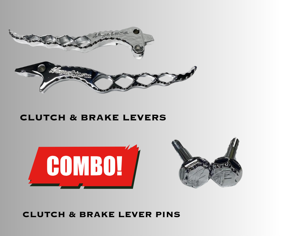 CHROME DIAMOND CUT CLUTCH/BRAKE LEVERS & PINS 08-20 SUZUKI HAYABUSA