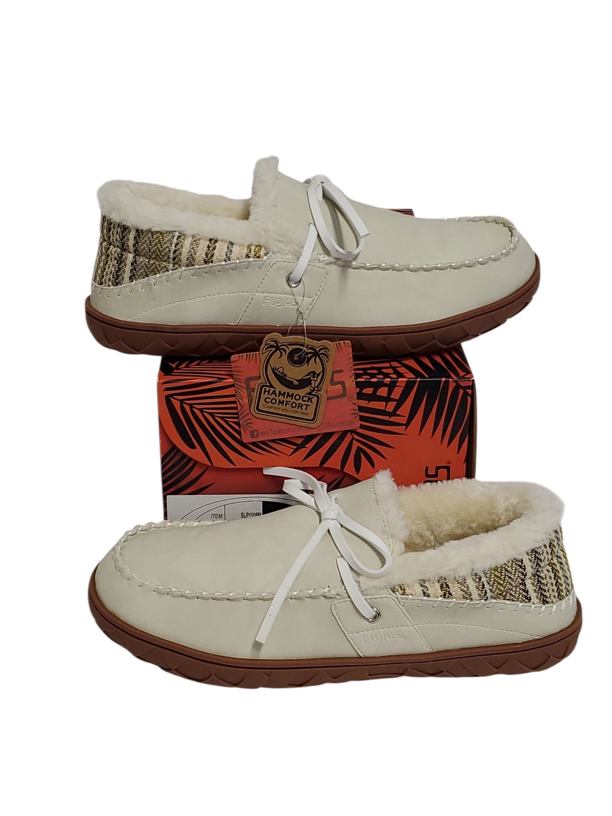 Flojos Unisex Gracias Slipper Slip-Ons Shoes Ivory/Gum Size M8/W9 SLP1105M NEW