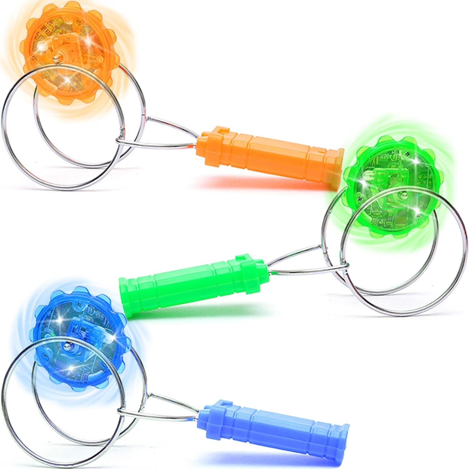 Jishi Light Up Gyro Wheel 3pk Magic Rail Twirler Toy Gifts for Kids