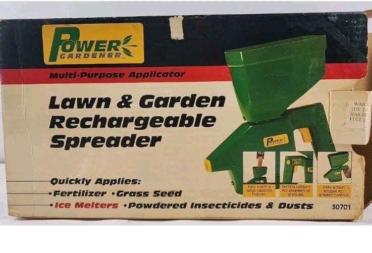Lawn & Garden Rechargeable Seed Spreader #30701 Power Gardener Salt New Cordless