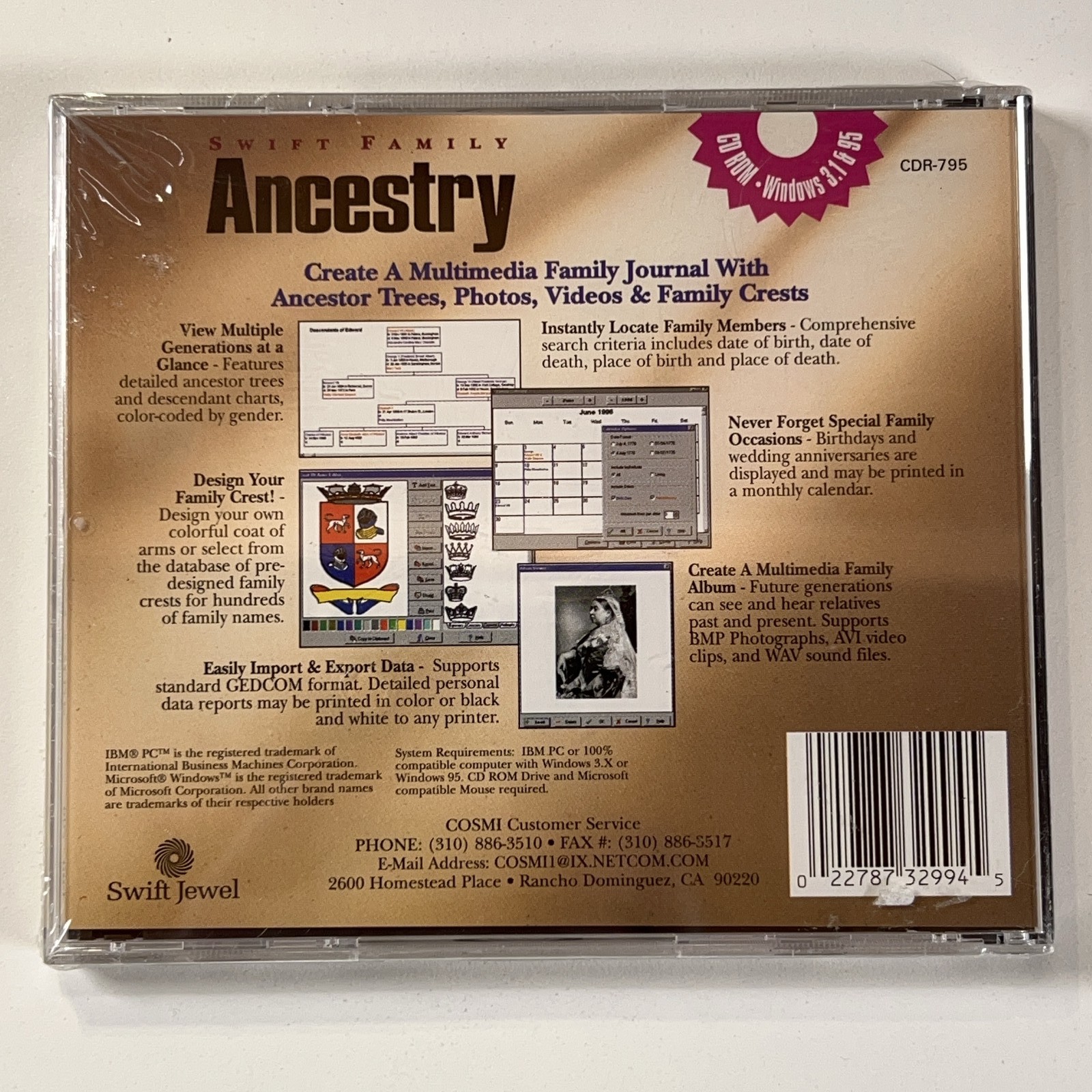 Ancestry Genealogy Software CD Swift Jewel