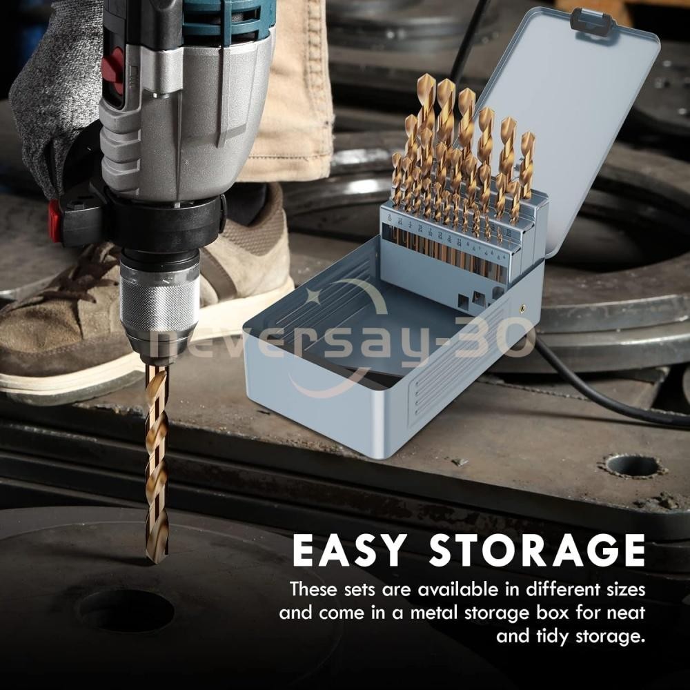 29PCS/Set HSS Drill Bits Black Gold Multi-Bits Twist Metal Drill Bit 1/16"-1/2"