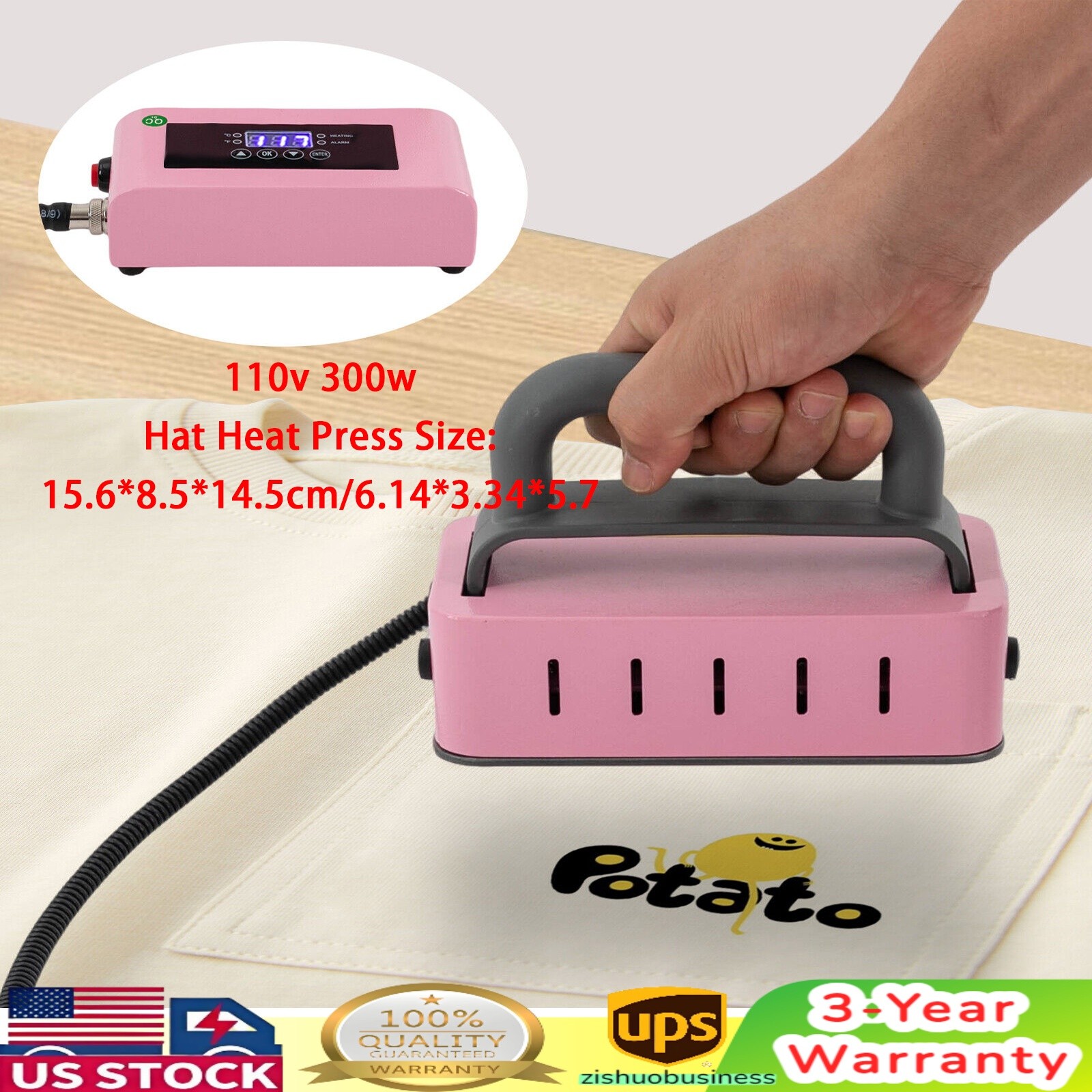 2-in-1 300W 110V Electric Hat Heat Press Heat Press Machine Digital Controller