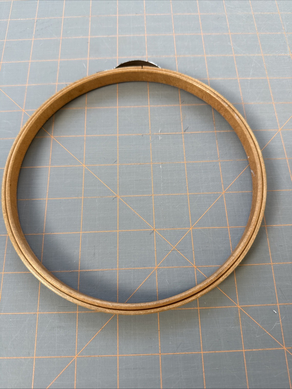 Vintage Princess Bow Spring Wood Embroidery Hoop 7" Wooden Needlepoint Ring USA
