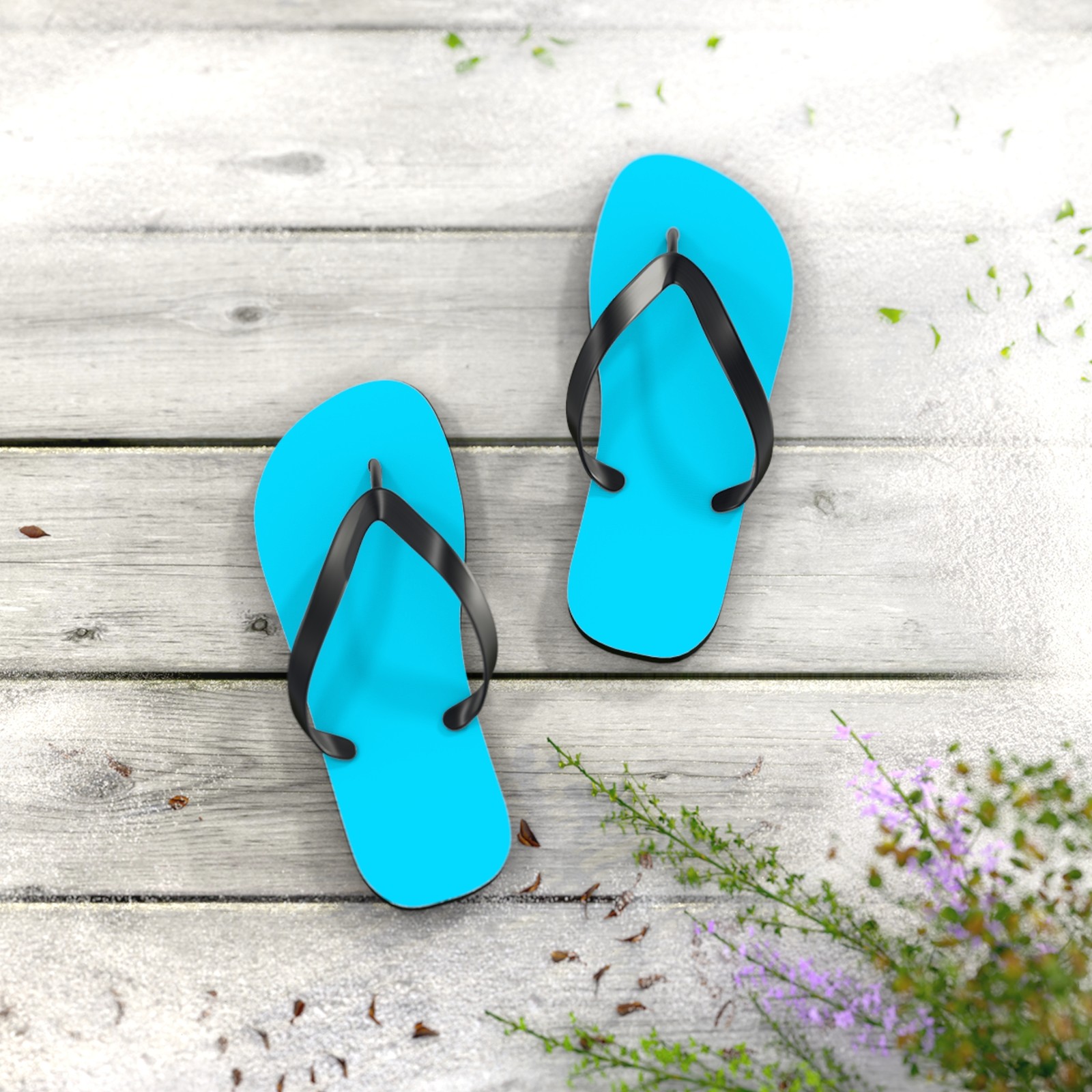 Turquoise Flip Flops, Sandals Slides, Summer Footwear, Brand New