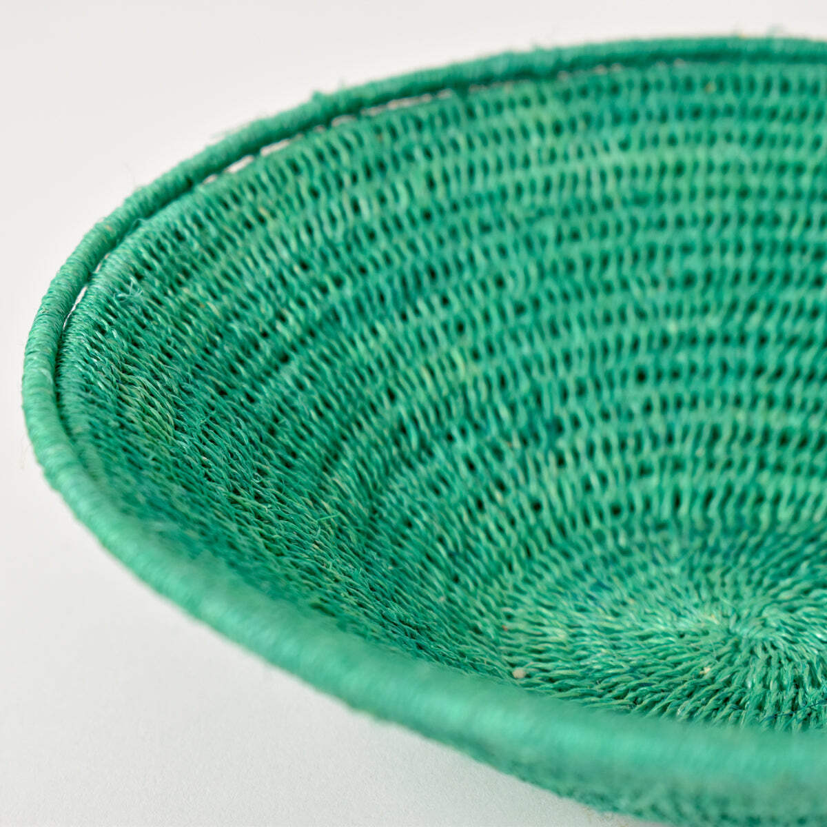 Sisal Handwoven Green Basket Eswatini 6inch