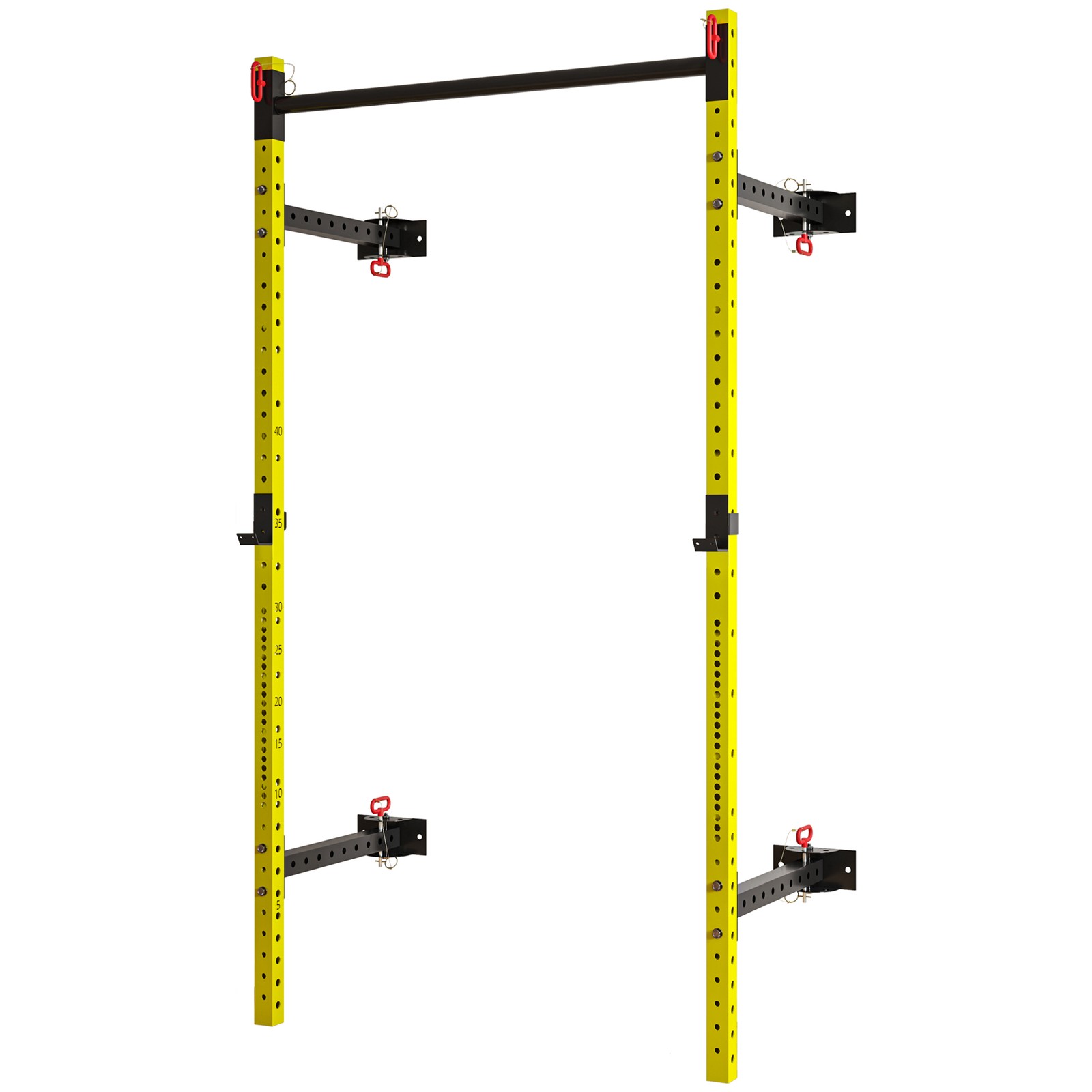 Folding Squat Rack with Pull Up Bar Wall Mounted and Adjustable Power Rack