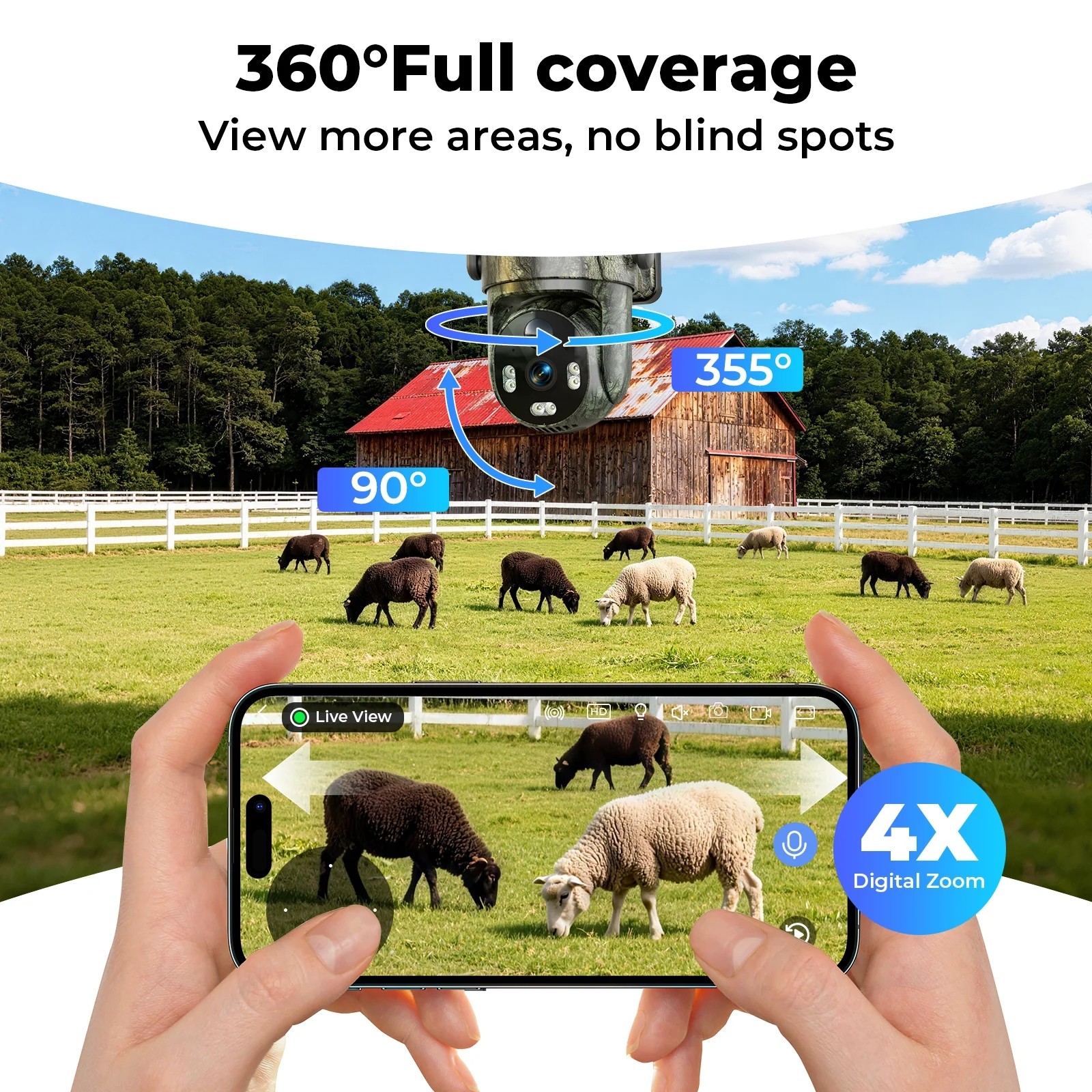 4G LTE Cellular Trail Camera Hunting Camera Solar Security Camera No Need WiFi