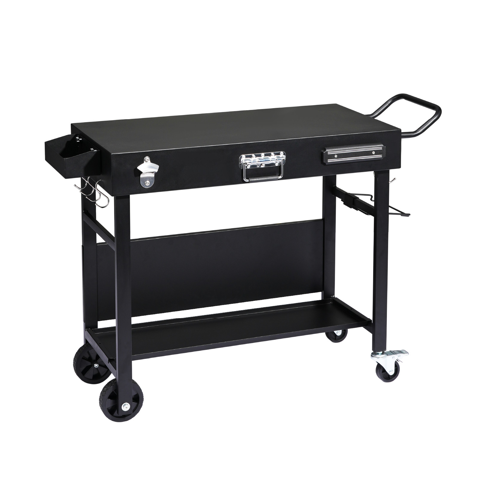Camping Grill Cart, Movable Grill Table Portable Rolling Cart for Outdoor Party