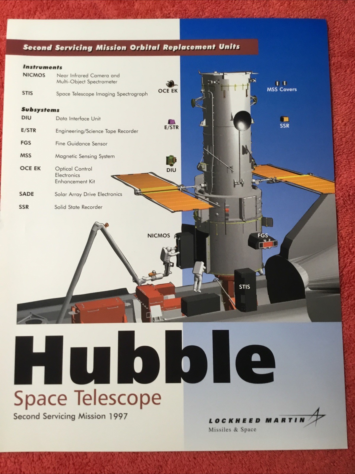 NASA Hubble Space Telescope Lockheed Martin 8.5x11 Info Card