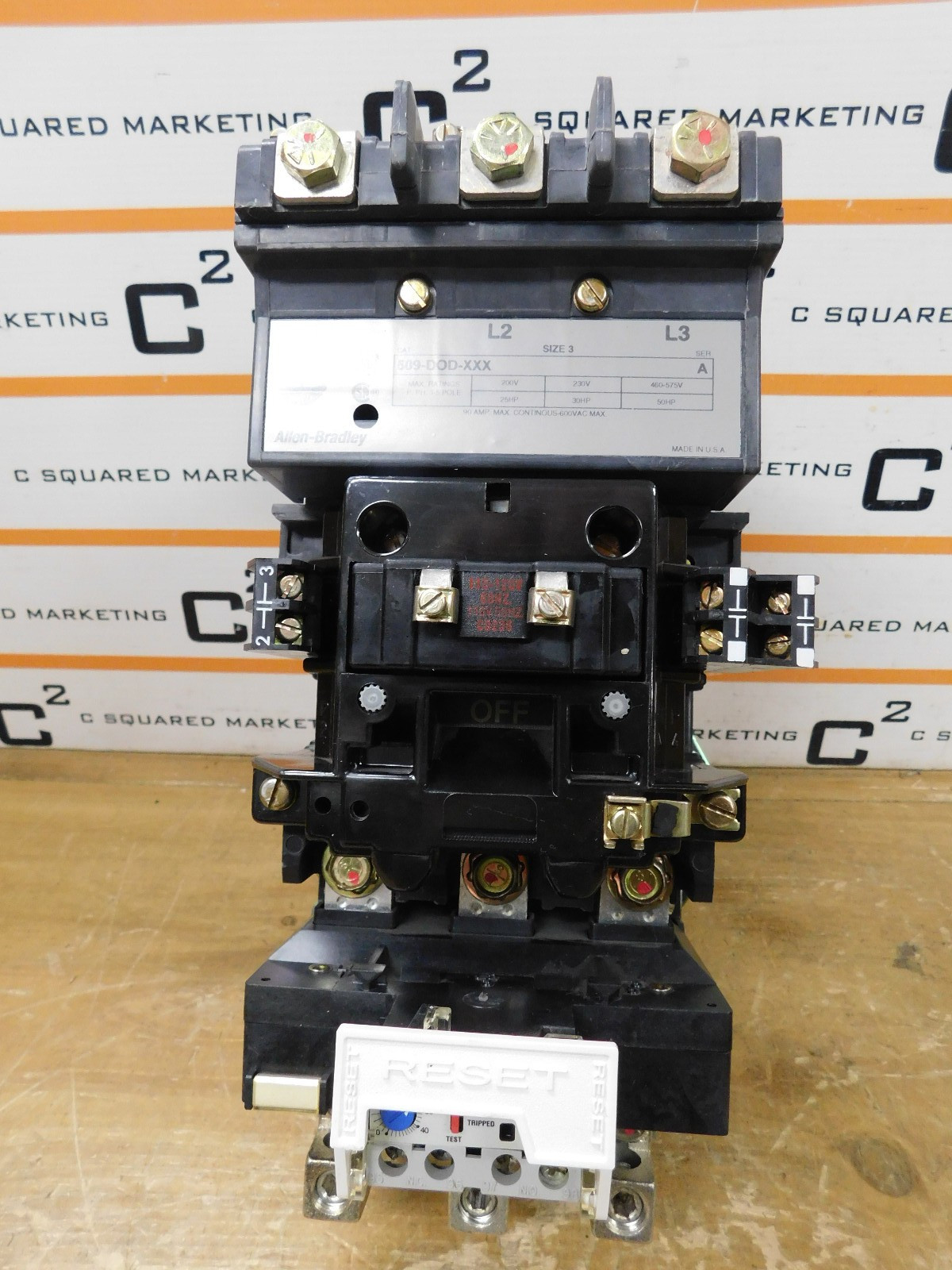 Allen Bradley 509-DOD-XXX Ser A Size 3 50 HP Starter with 592-A2KD used CSQ