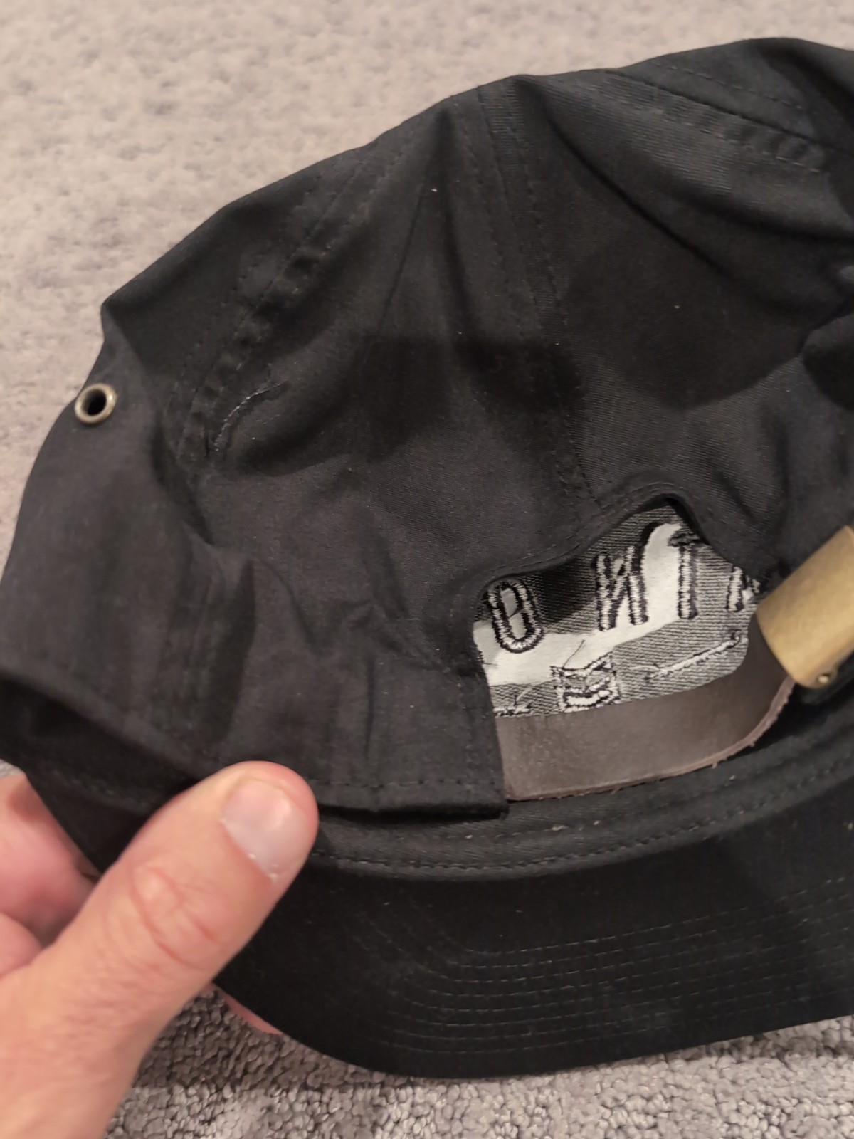 Mountain Ops High Profile Drip Cap Leather Snap Black NWT Free Shipping!