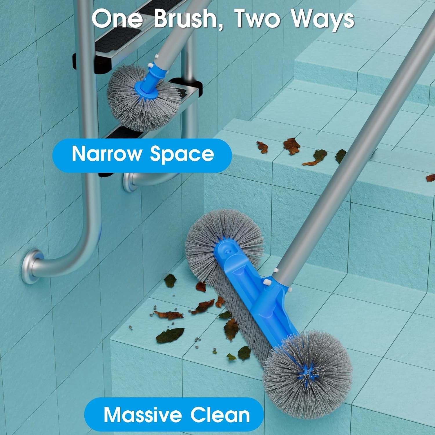 3-Piece Pool Cleaning Kit with 10 ft Pole & Ultra Fine Skimmer Net for Spas