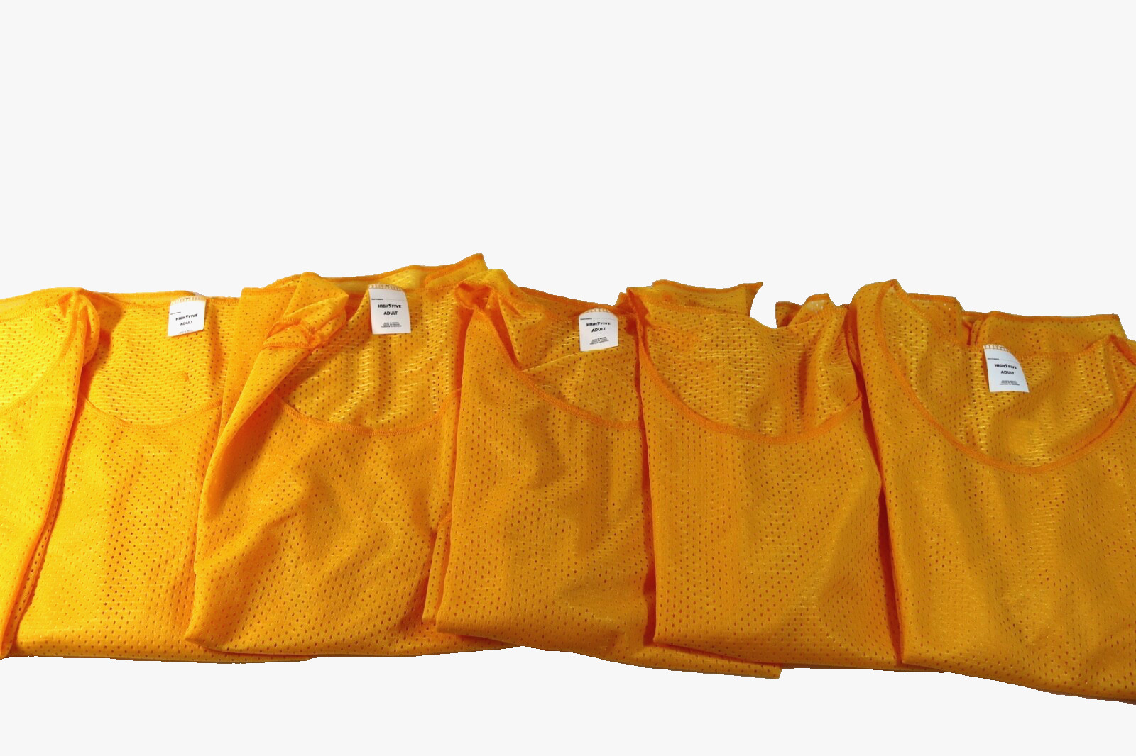 Scrimmage Vests Gold Jerseys Team Sports High Five Set of 6 Adult OSFA NEW