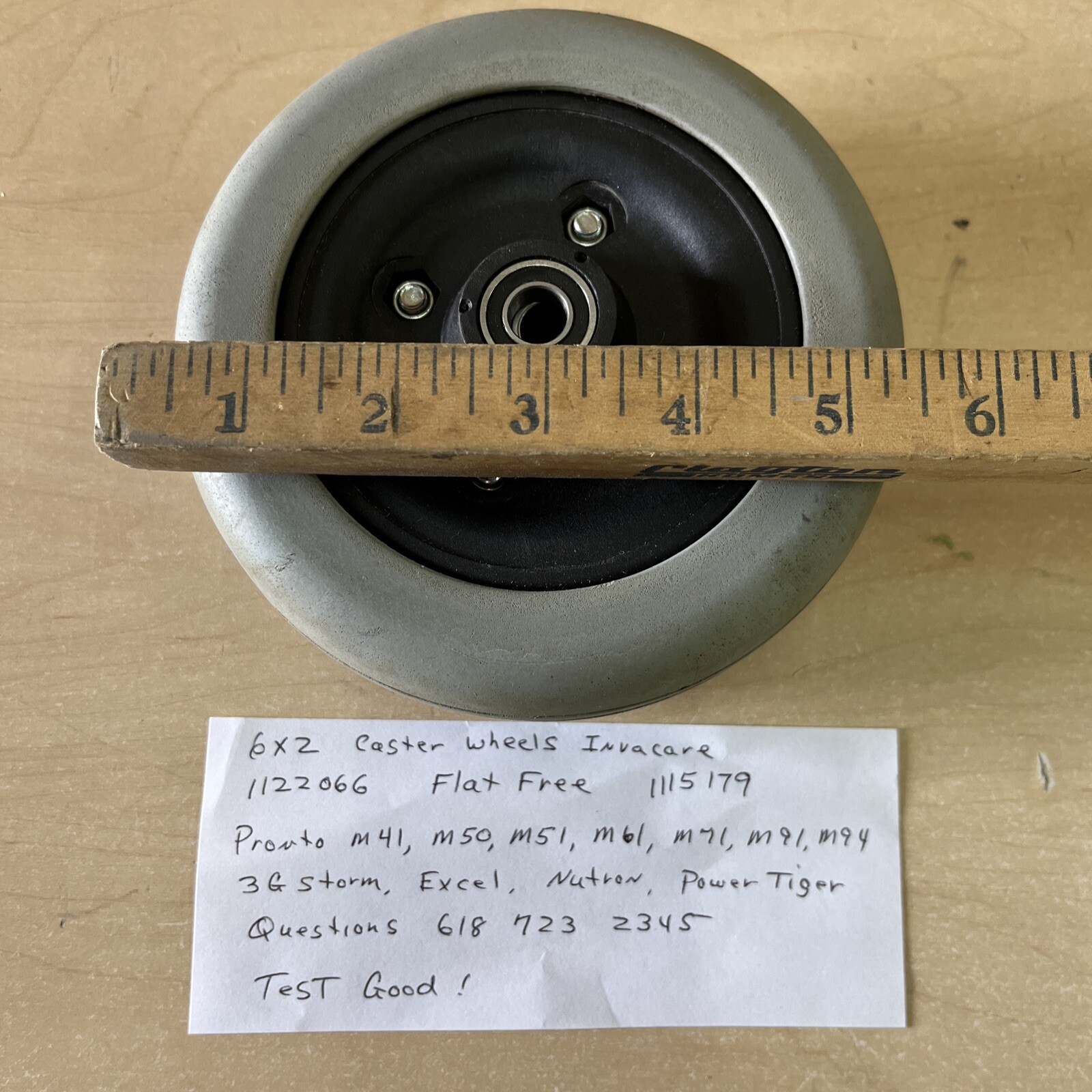 1115179 caster wheel 6X2 Invacare Flat Free 1122966