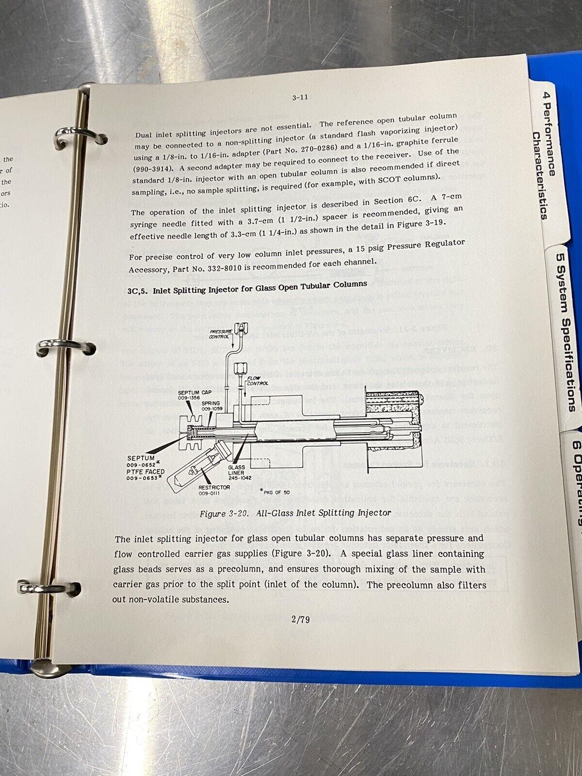 Perkin Elmer Sigma 4 Gas Chromatograph - Users Guide / Instructions Manual