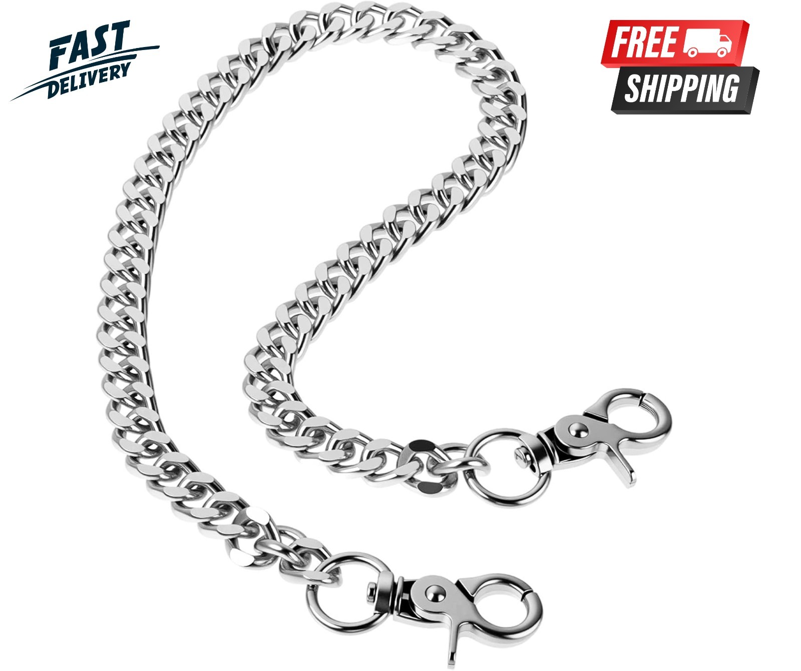 Heavy Duty Punk Wallet Chain 20" Stainless Steel Jean Key Chain for Men Women
