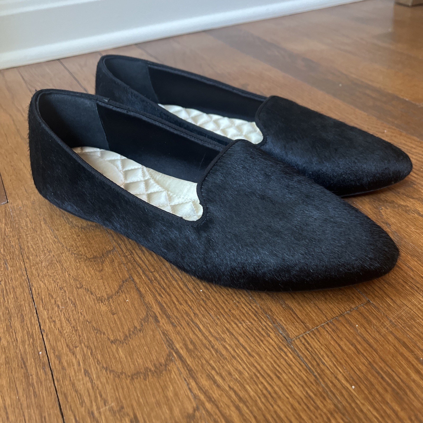 Birdies The Starlet Calf Hair Flat Black Size 9