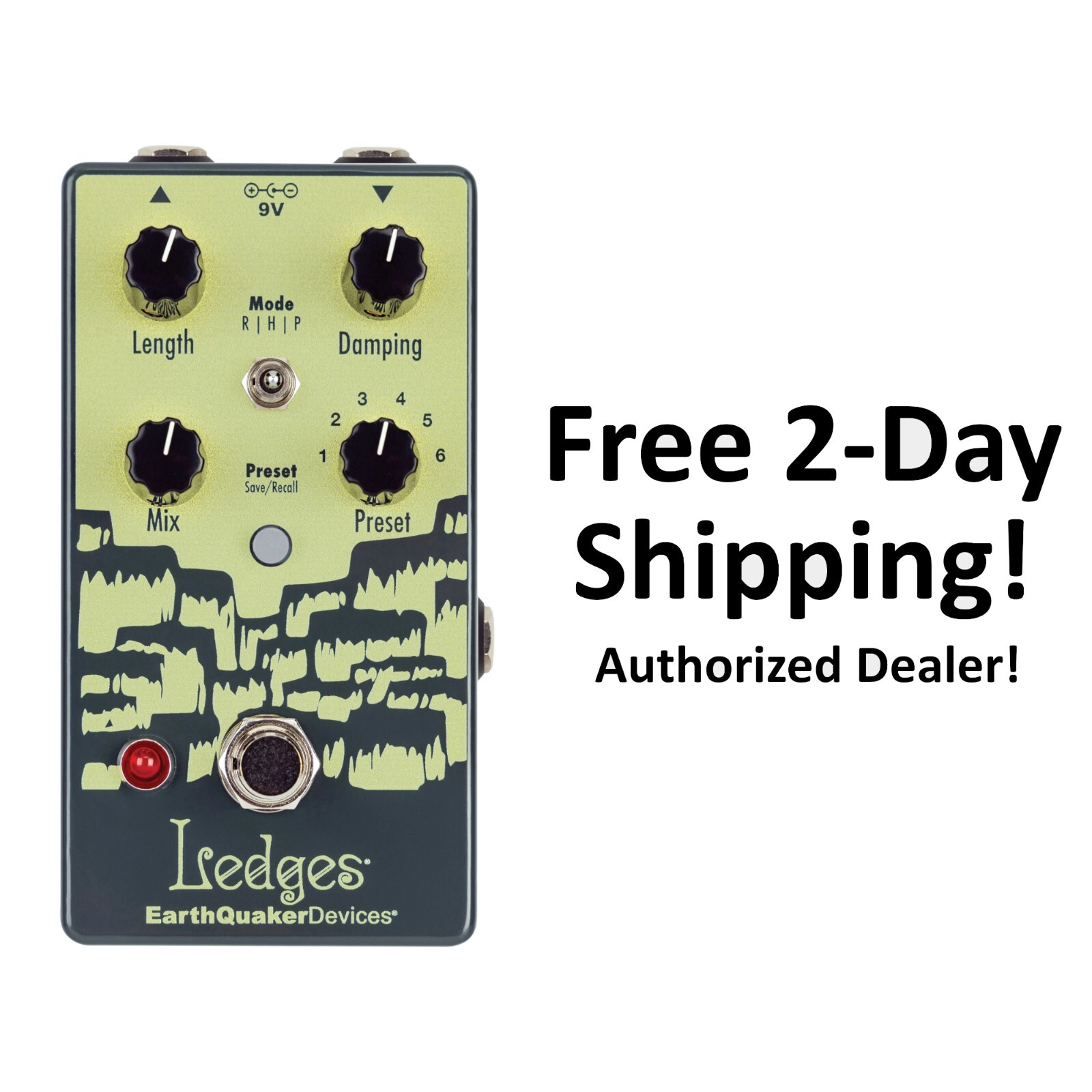 New EarthQuaker Ledges Tri-Dimensional Reverberation Machine Guitar Effect Pedal