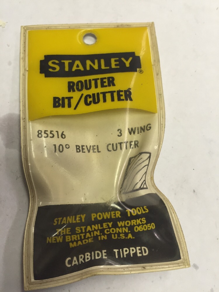 New Vintage Stanley #85516 Router Bit 10 Degree Bevel Cutter Carbide USA