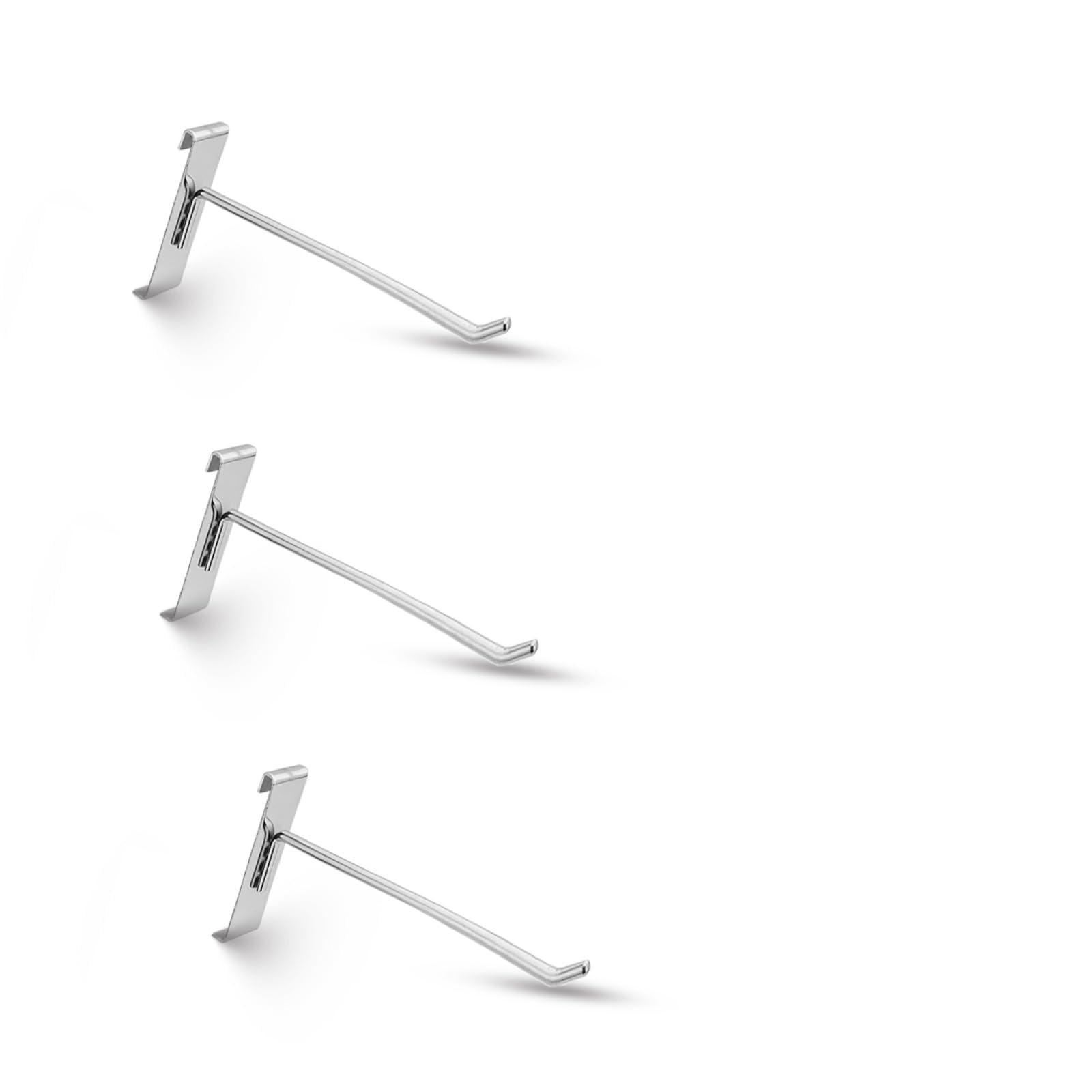 50 PCS 4 Inch Stainless Steel Gridwall Display Hooks Wall Mount Retail Silver