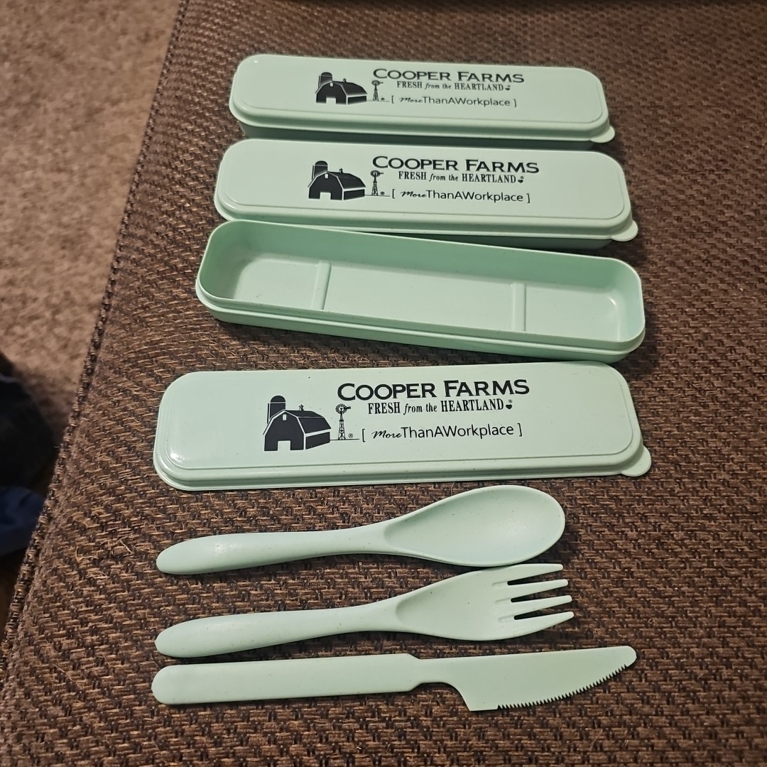Travel Utensil Set For Camping Or Daily Use Lime Green  Set Of 3