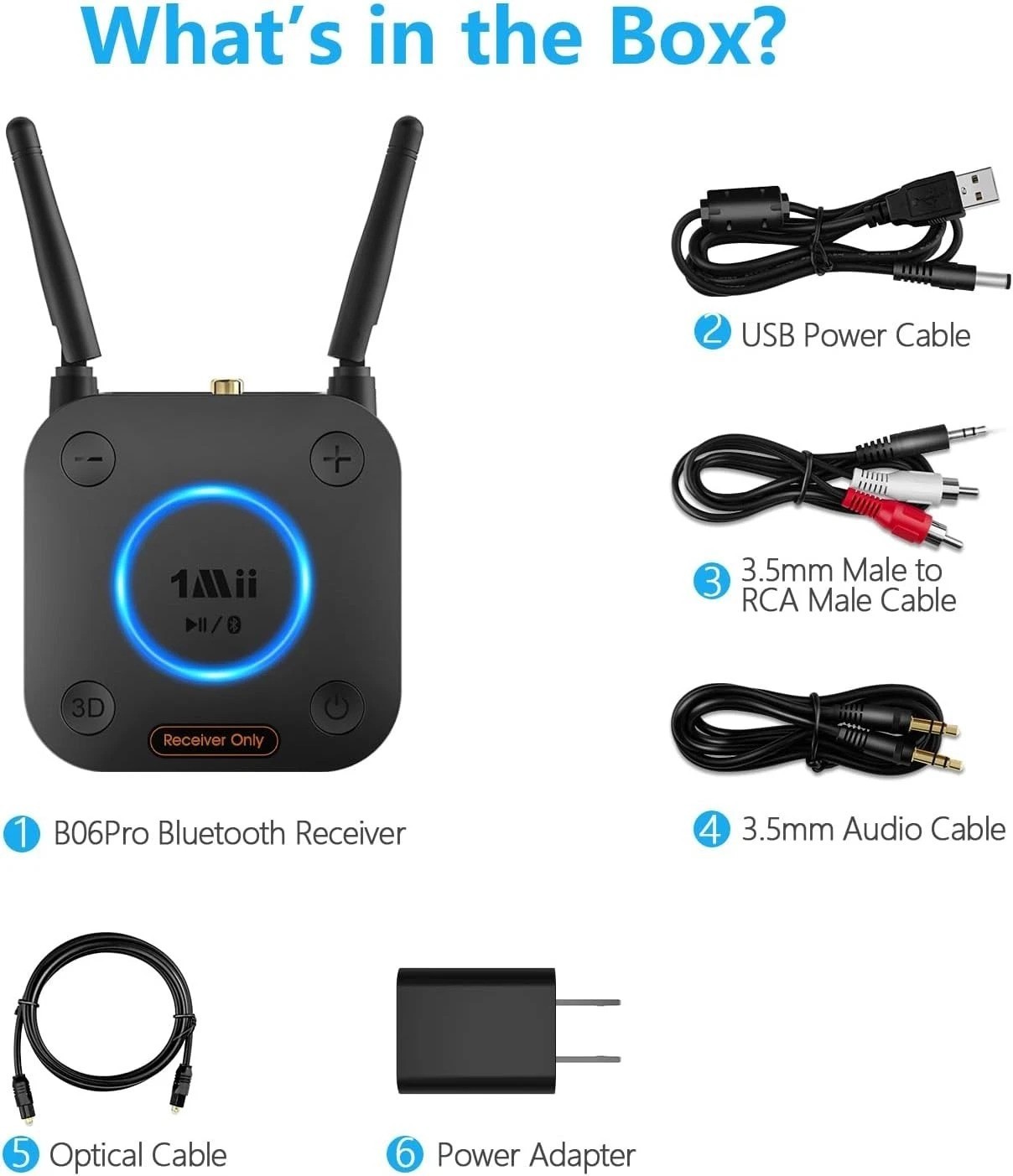 Upgraded] B06Pro Long Range Bluetooth Receiver, HiFi Wireless Audio Adapter, ...