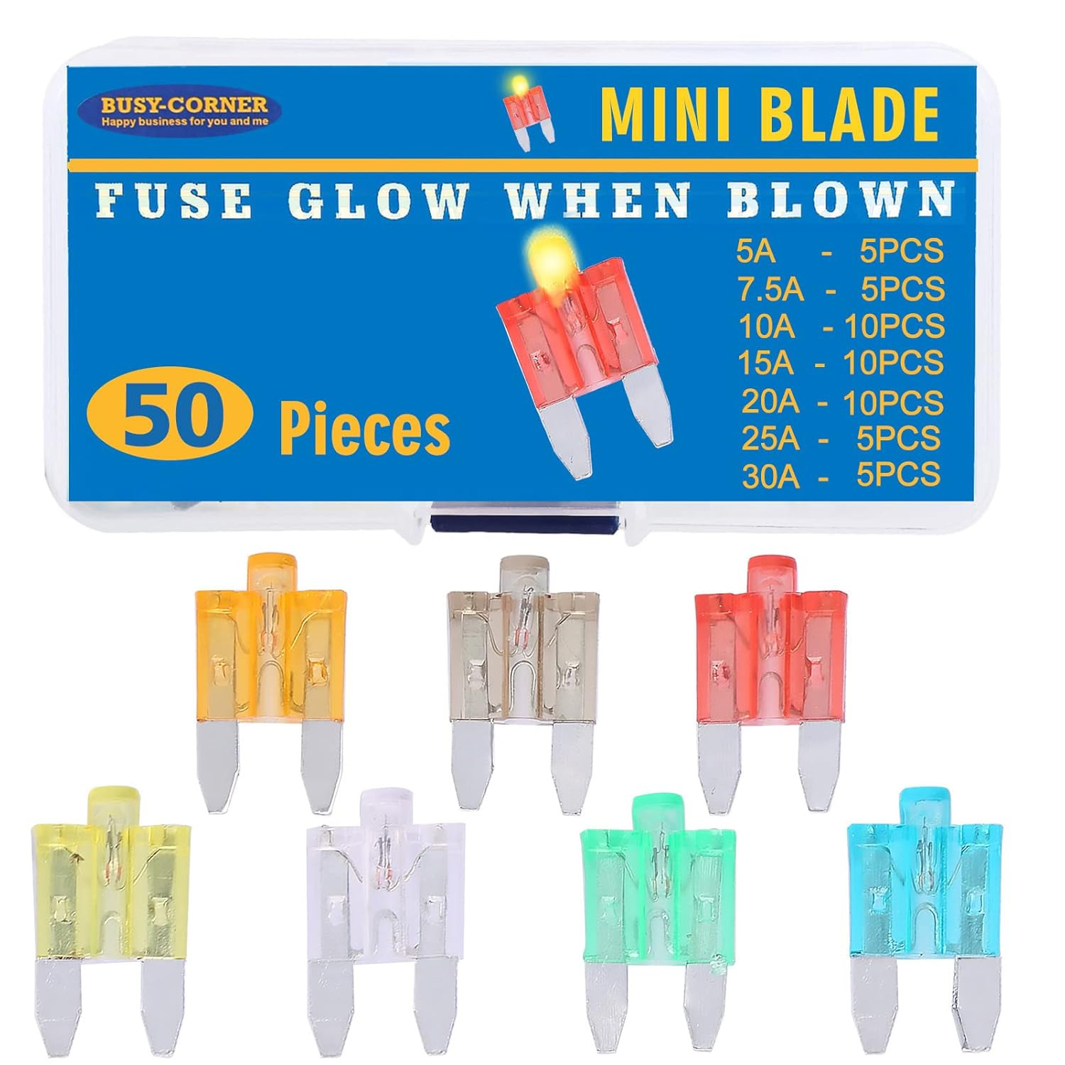 Glow Fuse Mini Blade Automotive Fuse Glow When Blown Smart Auto Glow Fuse Easy I