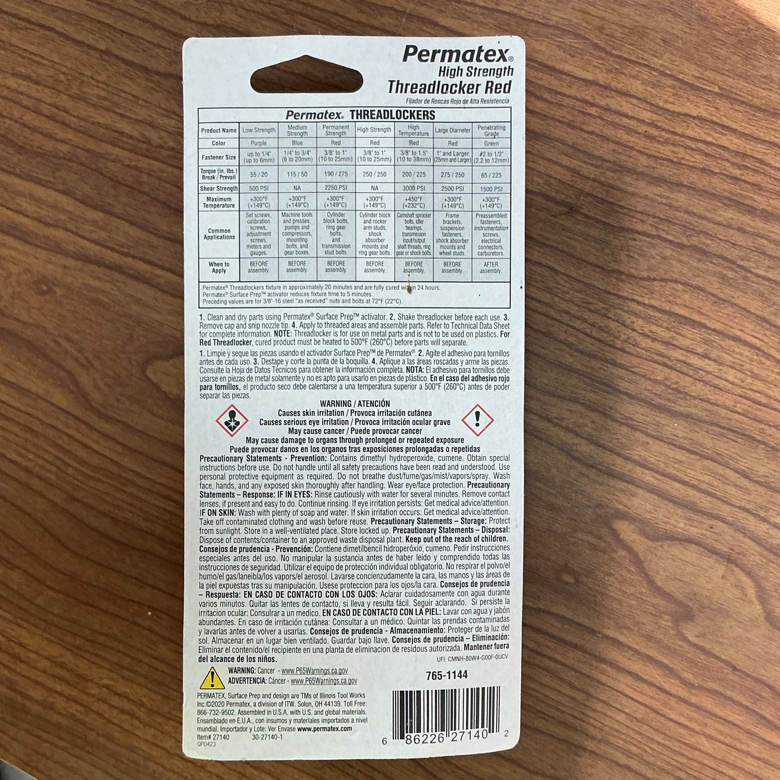 Permatex Threadlocker Red 27140 High Strength 36ml 1.22oz