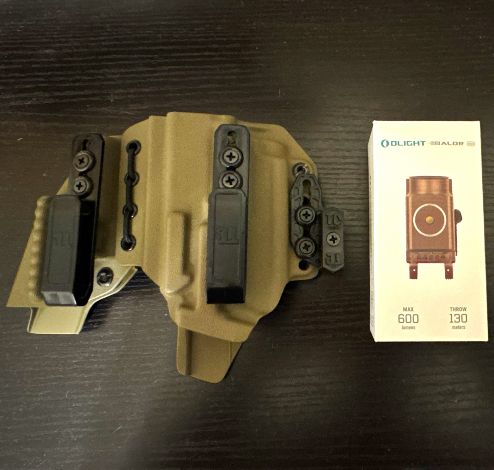 Tier 1 Axis Elite Holster. G19 with Olight baldr S. Package deal