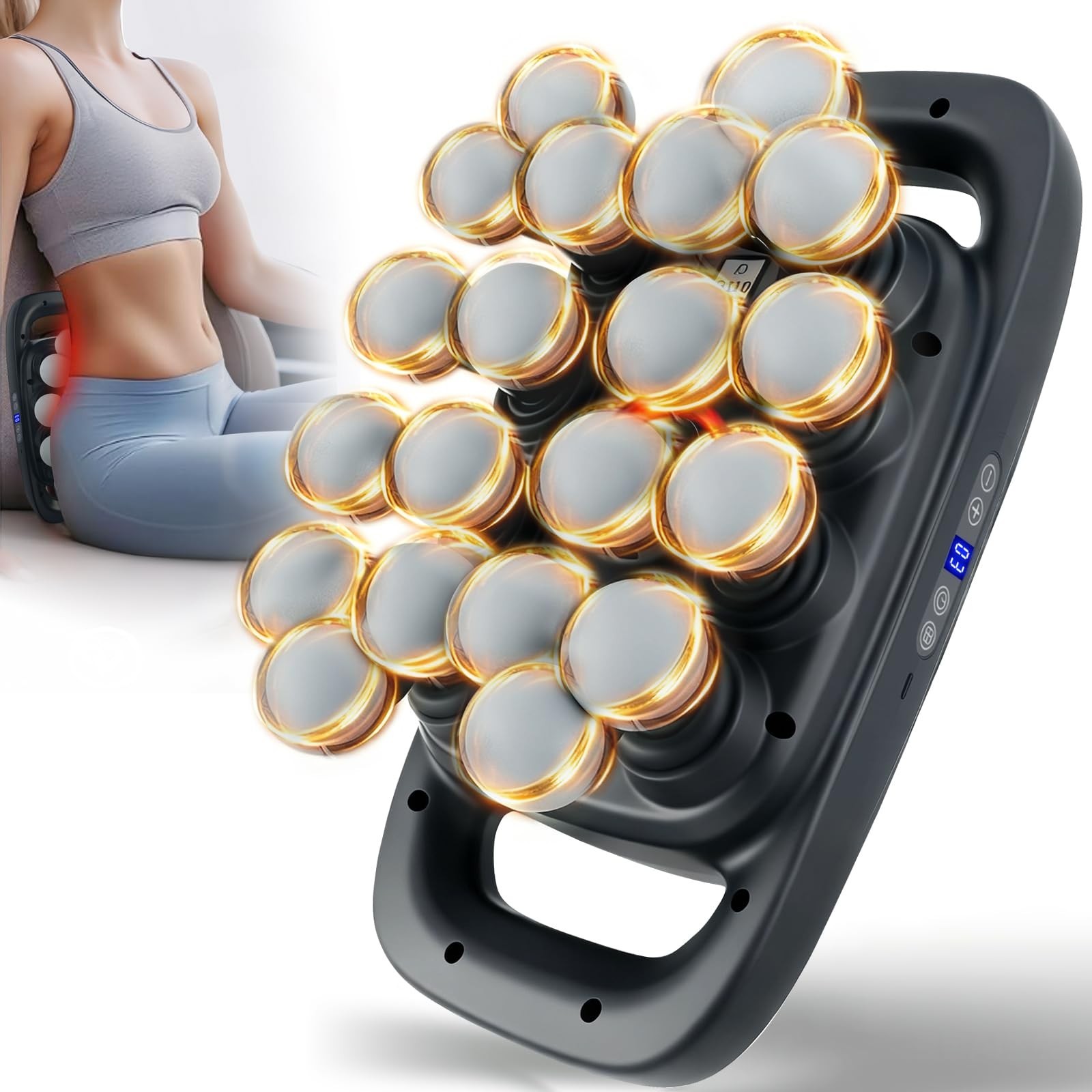 20 Head Portable Massage Gun, Travel-Friendly Deep Tissue Massager for Athlet...