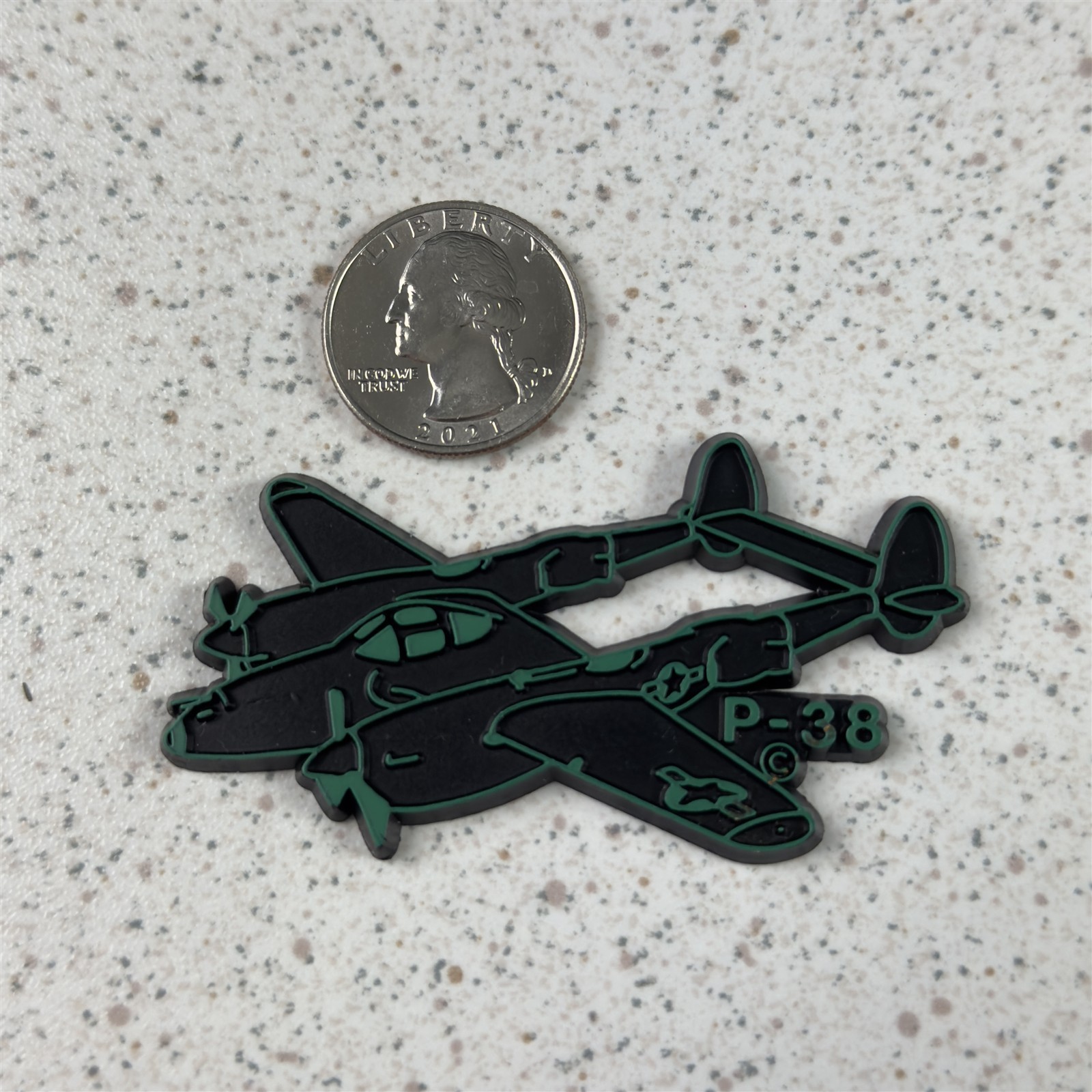 Vtg Action Packets P-38 Lightning Aircraft Military Rubber Fridge Magnet #53648