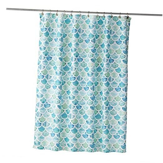 Shower Curtain, Multi Ocean Watercolor Scales