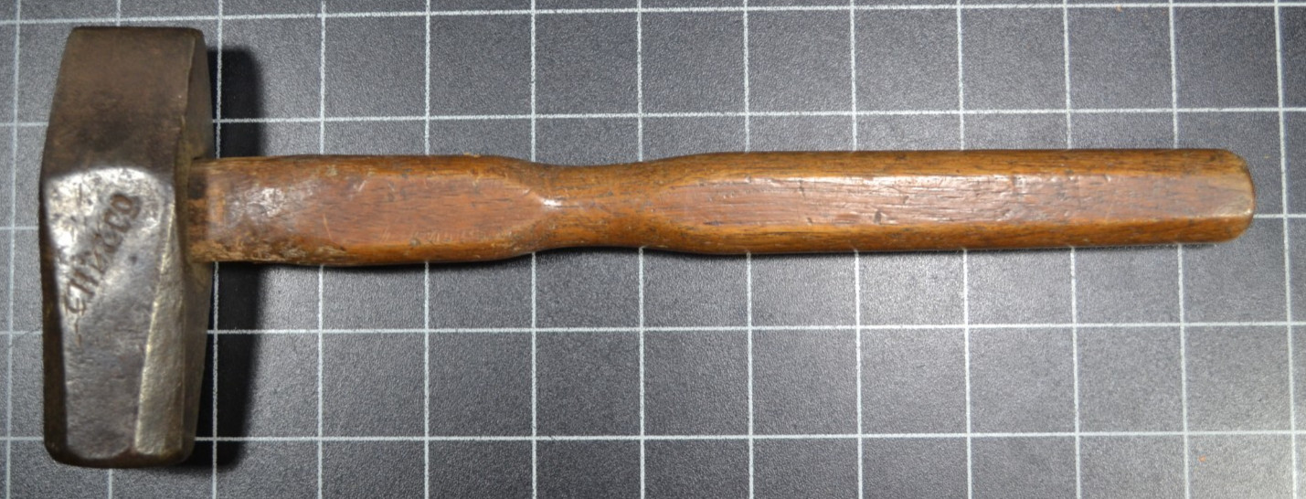 ENGINEERS STRAIGHT PEIN HAMMER - C. H. D. & COMPANY - ALL ORIGINAL - GREAT HANDL