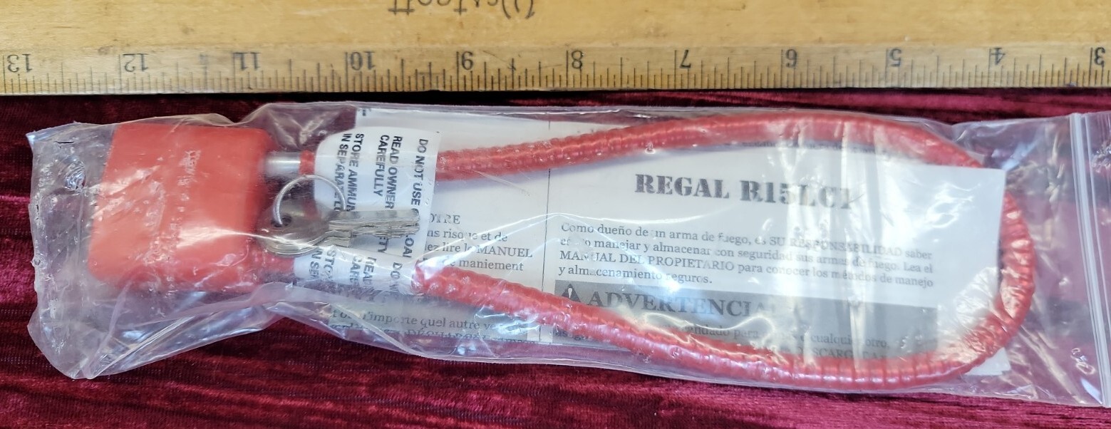 new in package Red REGAL 15" R15LC1 Gun Safety Cable Lock New secure