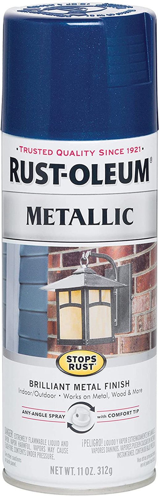 Rust-Oleum 7251830 Stops Rust Metallic Spray Paint 11 Ounce Cobalt Blue 12 Fl