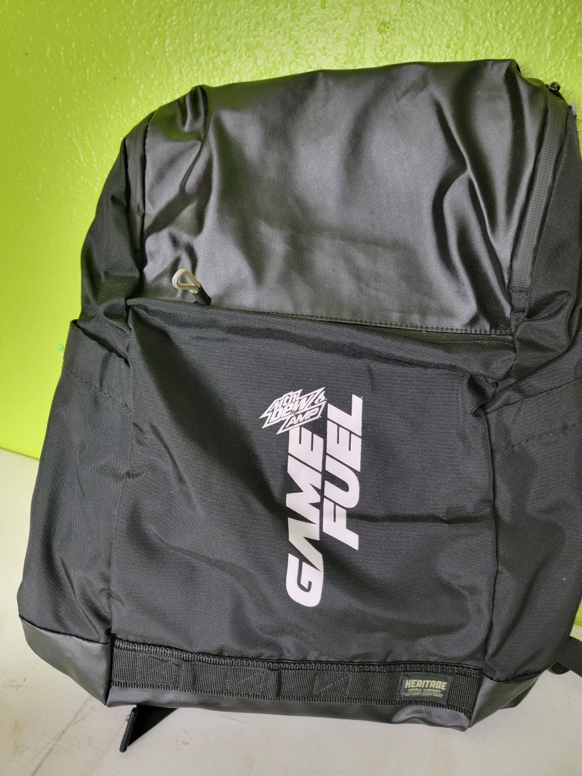 Mountain Dew AMP Game Fuel Backpack Black Rare Heritage Supply Co School Bag