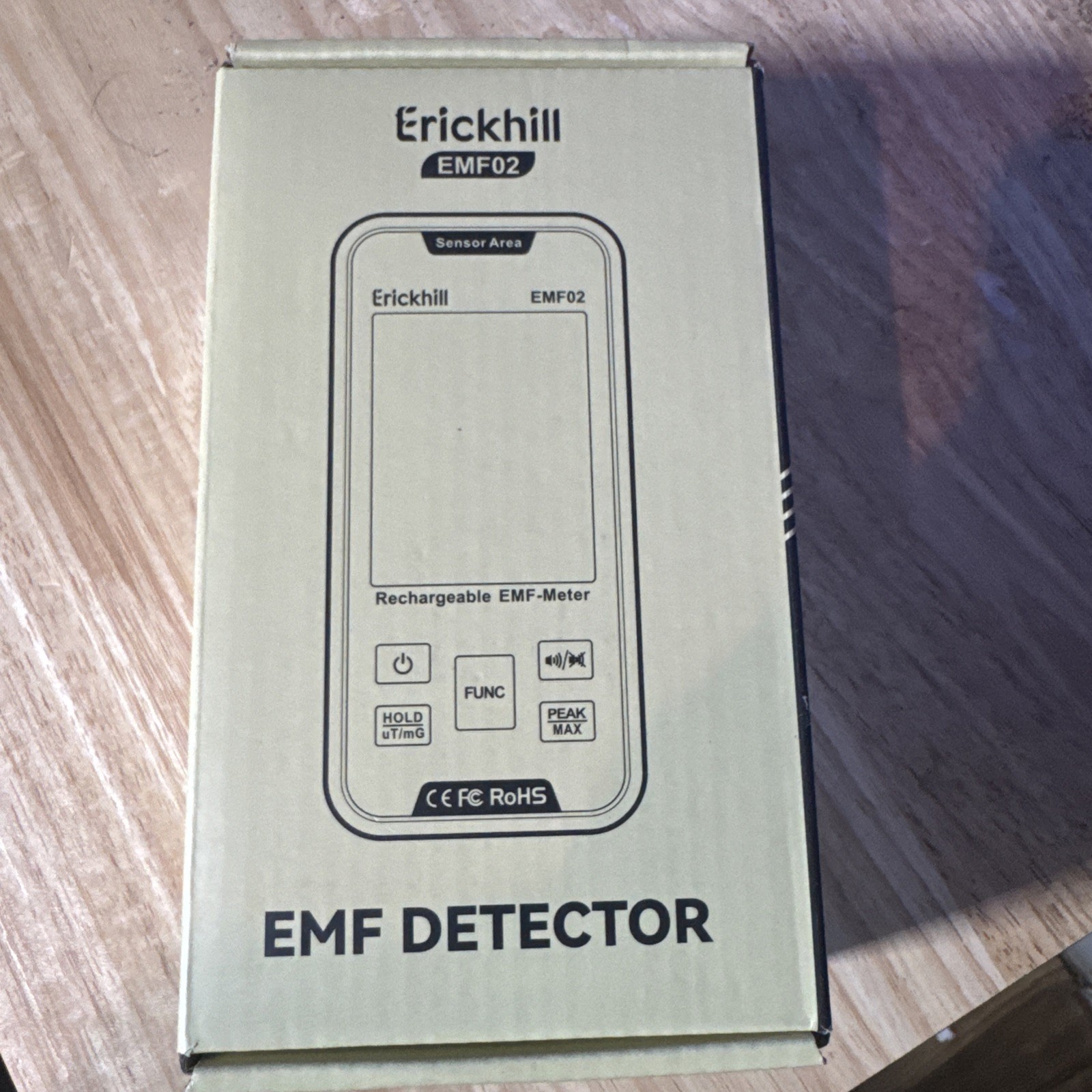 Erickhill EMF02 Rechargeable EMF Meter Detector RoHS FC Certified EMF02