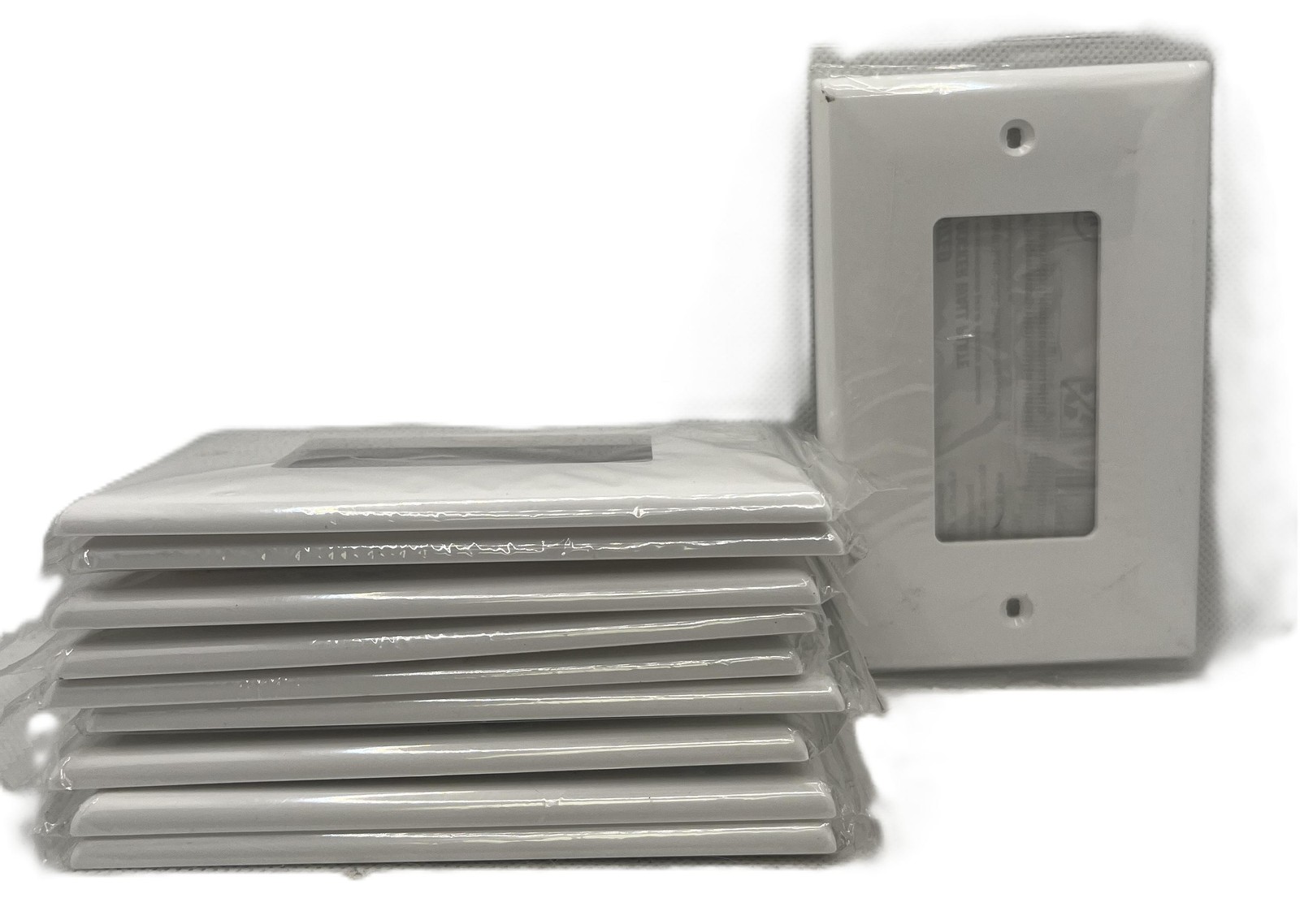 10 Pack Hyper Tough Oversized Single Rocker Wall Plate White Nylon 5 in 53131