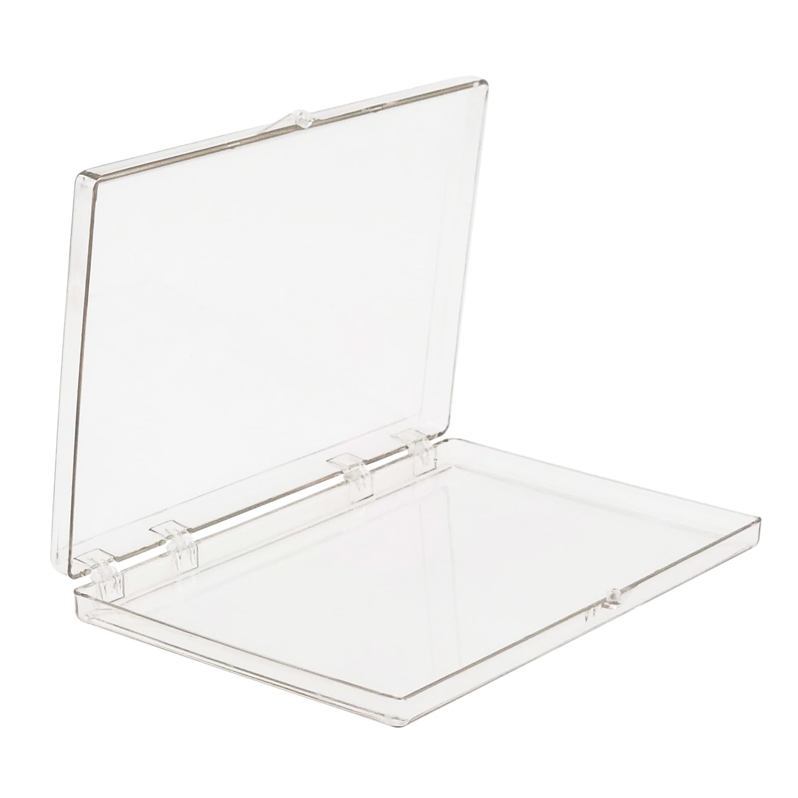 4-Pack Clear Hinged Plastic Containers, Keepsake Storage Boxes, 6" L x 4" W x...